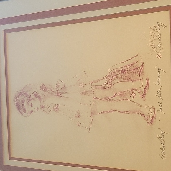 Connie King Just Like Mommy Signed Lithograph Matted and Framed - Picture 9 of 9